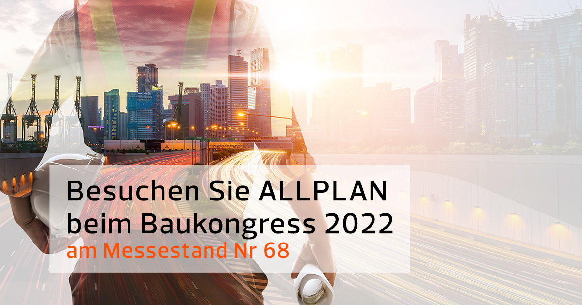 Besuchen Sie ALLPLAN Österreich am Messestand 68
beim diesjährigen Baukongress 2022 
vom 28. bis 29. April im Austria Center Vienna

Wir freuen Sie vor Ort begrüßen zu dürfen und einen anregenden Austausch zu pflegen.
Jetzt informieren: hubs.li/Q018Gg2k0

#allplan #event