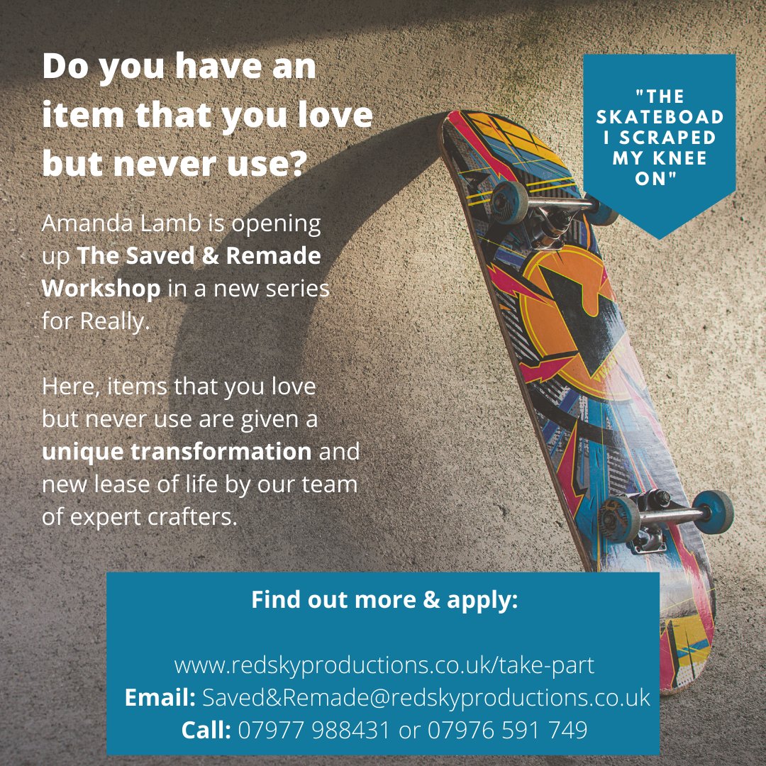 Hello <a href="/Sidewalkmag/">Sidewalkmag.com</a> ! I wondered if you might be able to help us spread the word about our exciting new TV series #TheSavedandRemadeWorkshop? We're looking for members of the public to dig out their much-loved but unused objects for a unique transformation. Thanks for any help!
