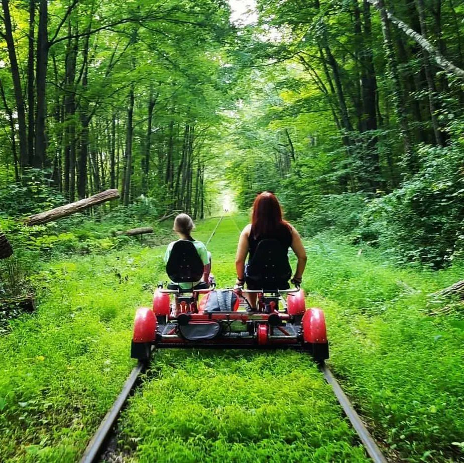 PhoeniciaNYS's tweet photo. Rail Explorers is back for their 4th year! Book your reservation for this unforgettable experience NOW: https://t.co/qdSnKiunJY #phoeniciaNY #phoenicia #catskills #hudsonvalley #upstateNY #escapeNewYork #ulstercounty #outdoors #familyfun #railbikes #railexplorers #funactivity https://t.co/JkewAk9M5X
