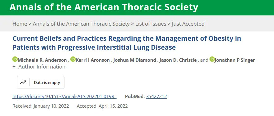 ATS_BSHSR's tweet image. Current Beliefs and Practices Regarding the Management of #Obesity in Patients with #Progressive #Interstitial #Lung #Disease #ILD @AnnalsATS buff.ly/3vysDt5