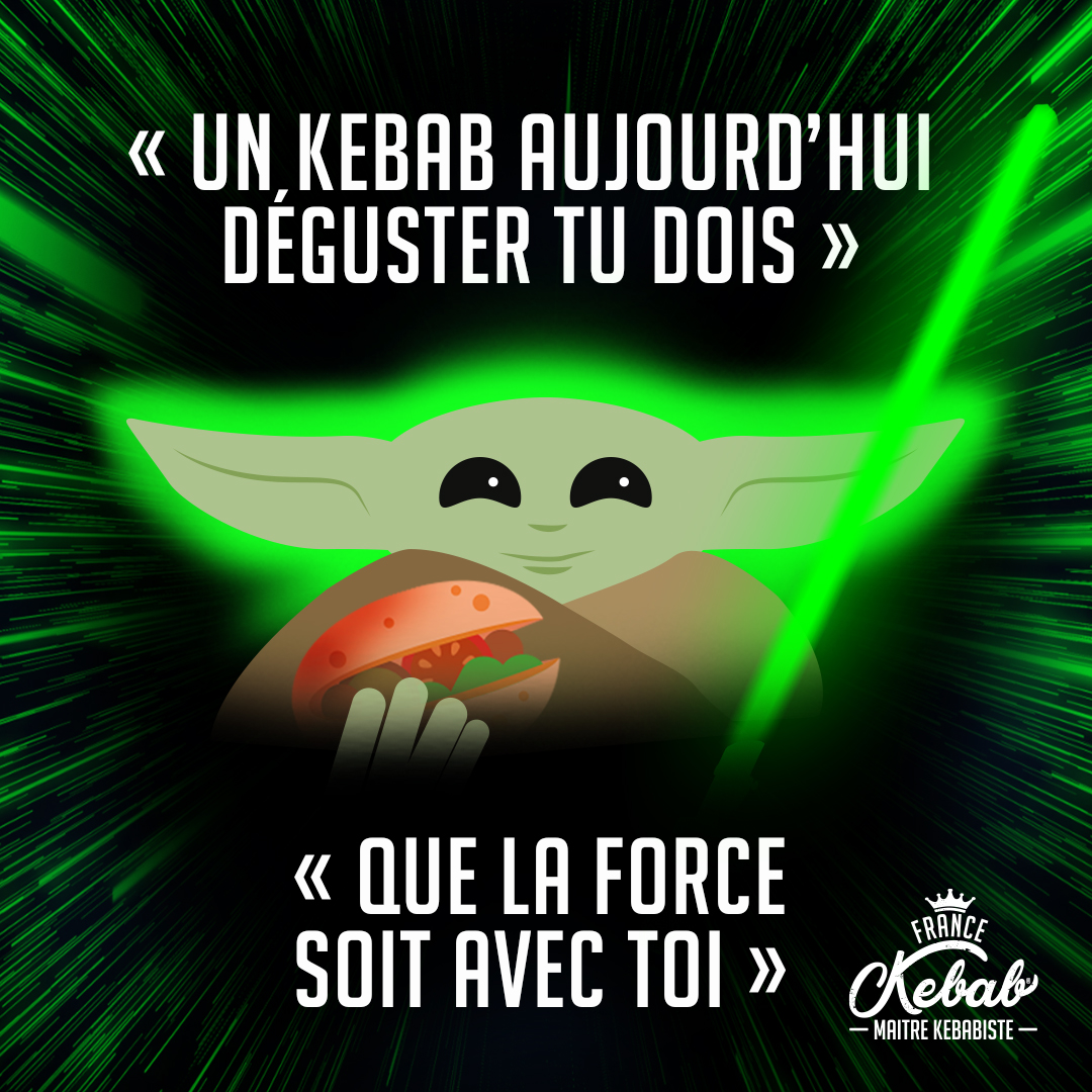 FranceKebab's tweet image. 🎵Tiinn tin tintin tintiiinnnnnnn Tiinn tin tin tiiinnnnnnn tin tintin tintintiiinnnnnnn ....🎵
Vous avez reconnu cette mélodie ? 
C&apos;est le #StarWarsDay  ! 
Les enseignements de Maître Yoda, suivre tu dois !  😁
Que le force soit avec toi jeune #kebabaddict !