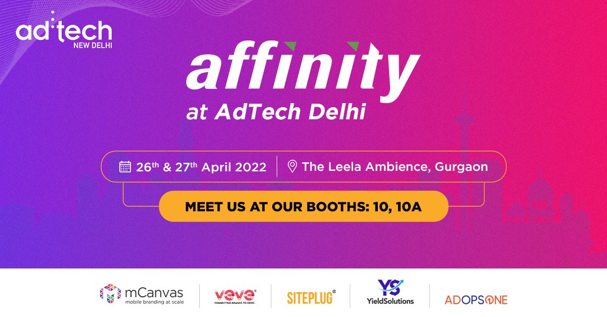 Affinity Media (@affinitymediagr) on Twitter photo Team <a href="/AffinityMediaGr/">Affinity Media</a> is going to <a href="/adtechIndia/">ad:tech New Delhi</a> on April 26 & 27, 2022!
Meet us at our booths - 10 and 10A to discover how we can help your brand scale its business goals across branding, performance, ad ops, and more this year!
#AffinityAtAdTech #AdTech #AdTech2022 Team <a href="/AffinityMediaGr/">Affinity Media</a> is going to <a href="/adtechIndia/">ad:tech New Delhi</a> on April 26 & 27, 2022!
Meet us at our booths - 10 and 10A to discover how we can help your brand scale its business goals across branding, performance, ad ops, and more this year!
#AffinityAtAdTech #AdTech #AdTech2022