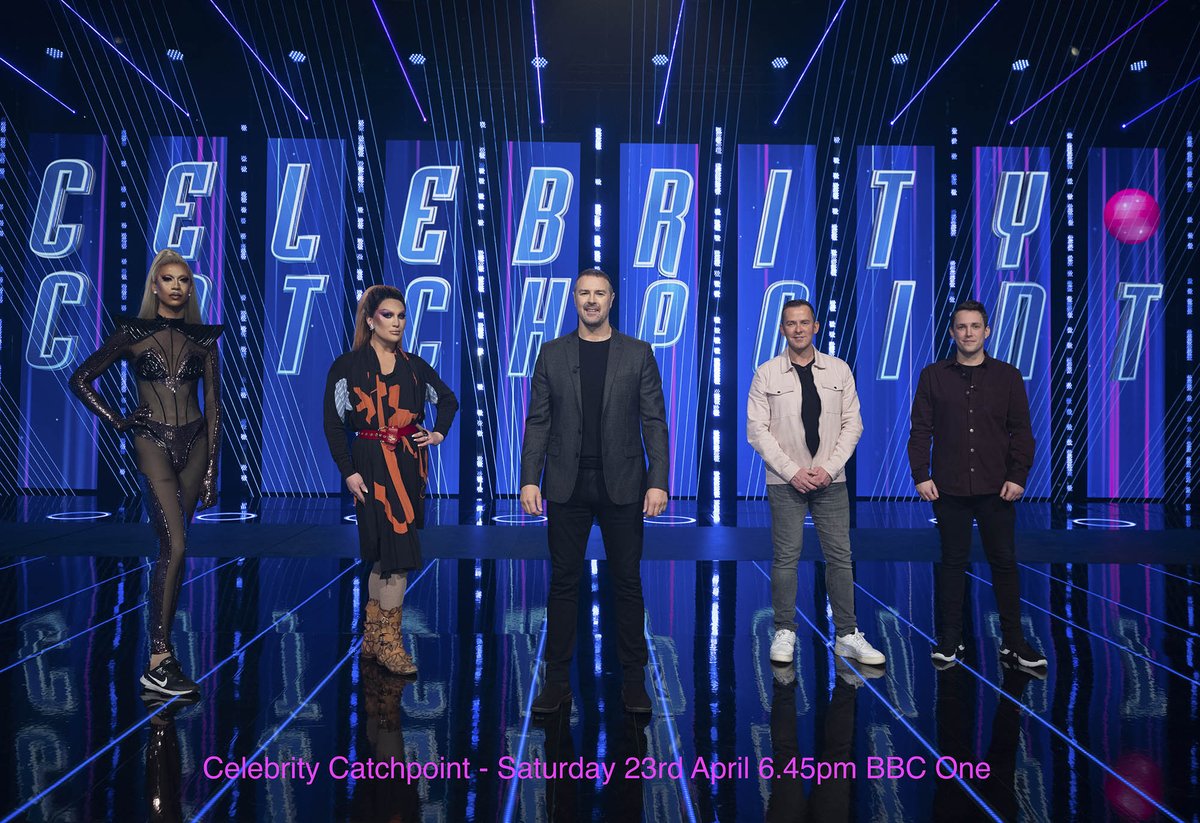 Celebrity Catchpoint is bouncing back to <a href="/BBCOne/">BBC One</a>! Join <a href="/PaddyMcGuinness/">Paddy McGuinness ❤️</a> as @thevivienneuk and @tiakofi take on <a href="/scott_mills/">Scott Mills</a> and @chris_stark. Who will be victorious? Tune in Sat <a href="/6/">Adrián Lamo</a>.45pm #CelebrityCatchpoint #Catchpoint #Brains #Balls #Gameshow #Quiz