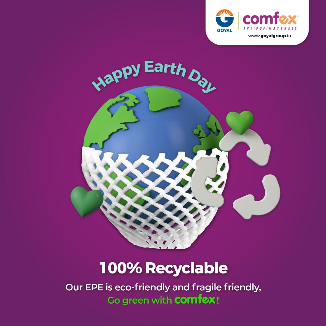Use packaging that is planet-conscious, this Earth day, Comfex wishes you a cleaner, greener and sustainable earth!
#comfex #mattressfactory #mattressfirm #mattresskolkata #epefoam #pufoam #rebondedfoam #epefoamkolkata #companyintroduction #goyalgroup #goyalgroupkolkata