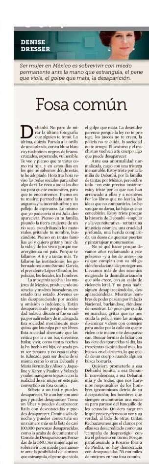 Para #Debanhi y su familia. 

Su historia retrata una injusticia cósmica, una crueldad profunda, una herida compartida, ante el país que le falla a sus mujeres.

Preservemos su voz, su verdad, y la de tantas más.