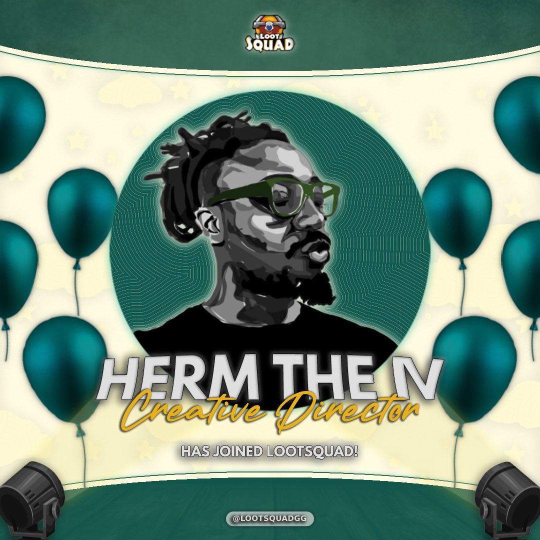 LootSquadGG's tweet photo. There is a new adventurer joining our ranks. ☺️

As we look to grow Web3 Gaming, @HermTheIV will lead the charge as the Creative Director of LOOT. 🎨

Welcome Herm. 🚀 https://t.co/QiMUOz3Rev