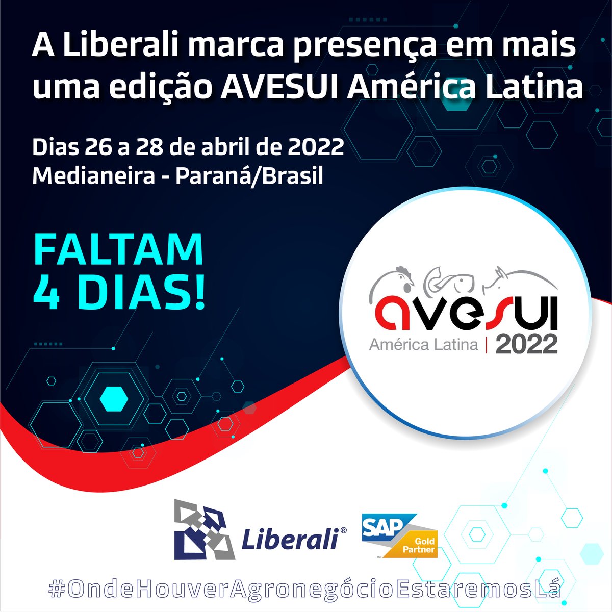 Você é nosso convidado para ficar por dentro do que há de mais inovador em tecnologia de gestão para a agroindústria.
<a href="/avesui/">AveSui</a> 

#liberali #agronegócio #b1alliance #sap #agribussiness #ribeirãopreto #feiraagricola #feiraagro #agro #liberali #feirasbrasil #avesui #avesui2022