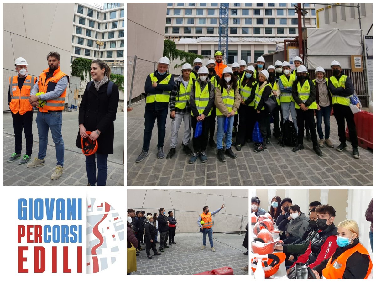 #GiovaniPercorsiEdili 👷‍♀️👷🏗️
Nuova tappa del percorso di visite ai #cantieri rivolto alle #scuole e promosso da <a href="/EsemCpt/">ESEM-CPT</a>, <a href="/ANCEgiovaniMI/">ANCEgiovaniMILANO</a> e Sindacati: oggi gli alunni dell'Istituto Cattaneo hanno visitato il cantiere Ed.G.E. Edifici Garibaldi Executive di viale Sturzo a #Milano!
