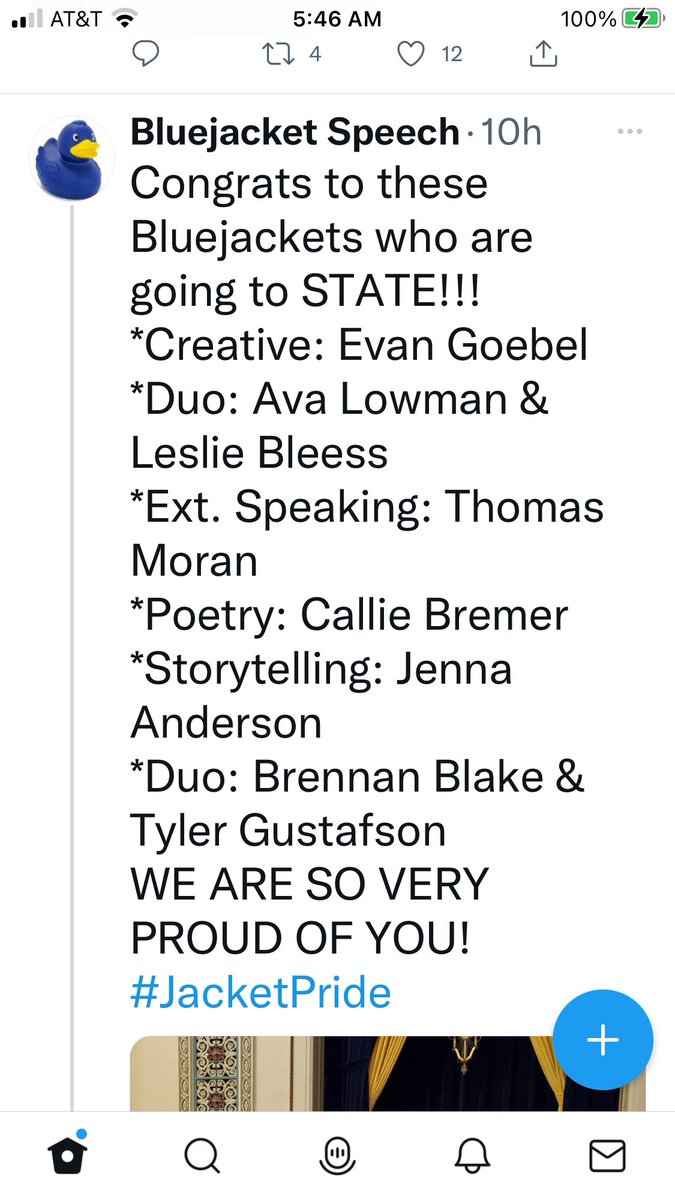Best wishes to our Cambridge-Isanti Bluejackets star speech students and state qualifiers, as they head to the MSHSL State Speech Meet at Eastview High School. <a href="/CIHSSpeech/">Bluejacket Speech</a> #jacketpride