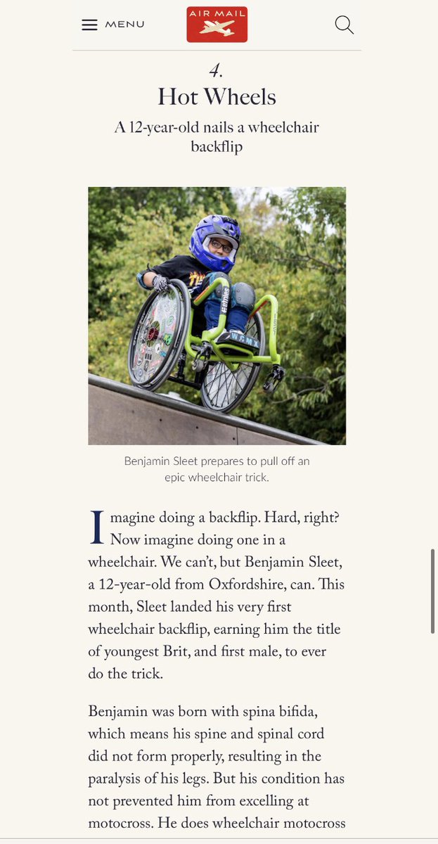 ebrookm's tweet photo. A wheelchair backflip?! Simply amaaaaaazing @AirMailWeekly https://t.co/yCRqyQUPmE