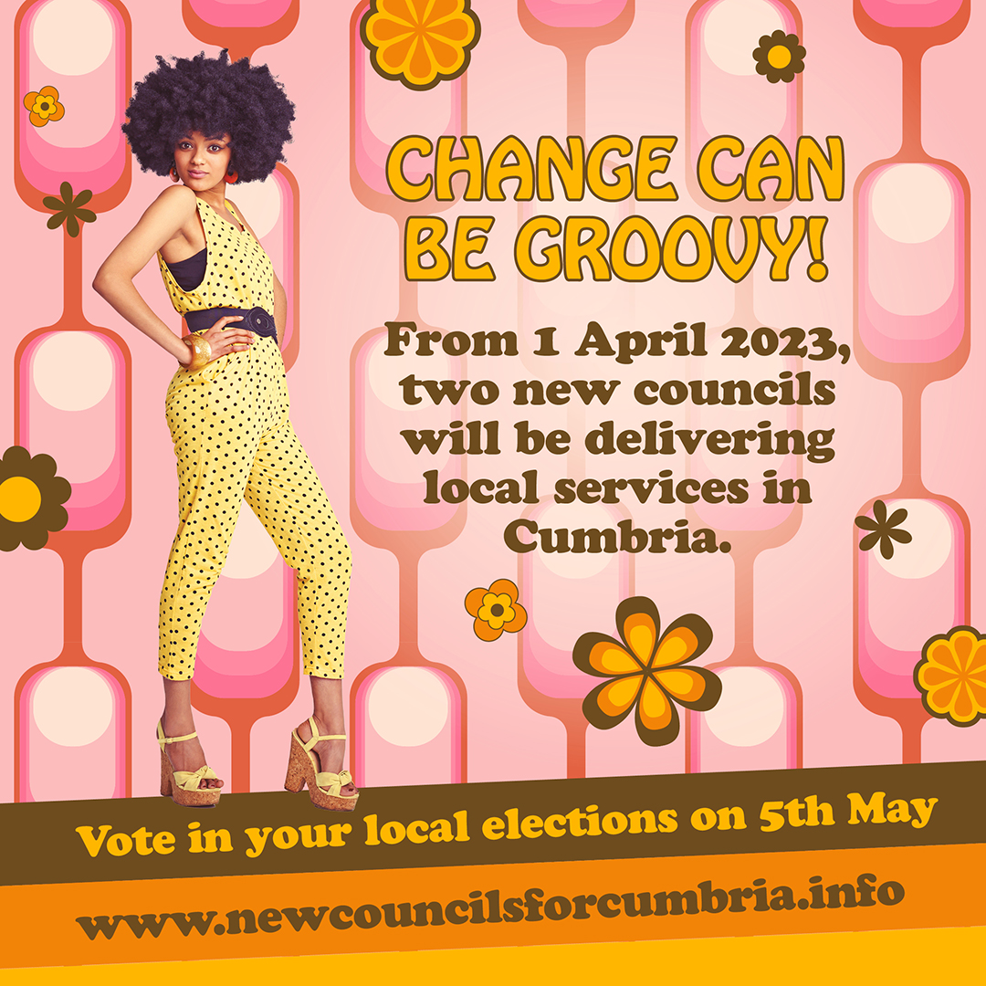 CumbriaCC's tweet photo. In 1974, the counties of Cumberland and Westmorland were brought together to form Cumbria. Fast forward 48 years, another big change is coming to Cumbria’s local councils! 

Vote in your local elections and help shape your future: https://t.co/JAteE2XcDH #VoteToShapeTheFuture https://t.co/1y0YO1QIpk