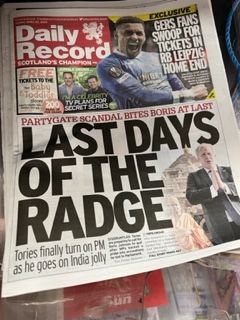One can only assume that when the nameless sub at the <a href="/Daily_Record/">The Daily Record</a> came up with this headline, the applause rang out across Glasgow. I doff my cap...