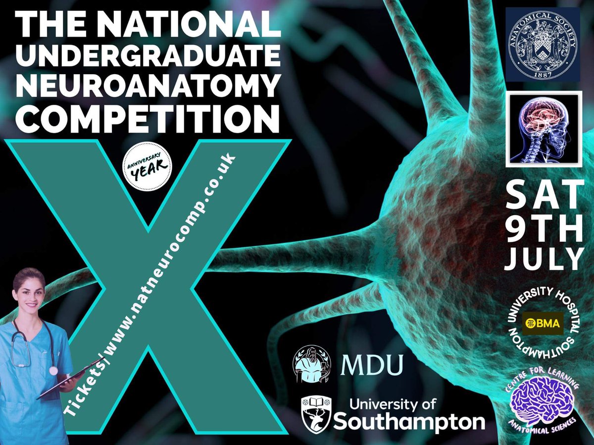 calvindelouche's tweet photo. The 10th Anniversary Year of the National Undergraduate Neuroanatomy Competition (NUNC). Tickets now available at https://t.co/y0bxWMPDI6 Please RT/share! 🧠 @UoS_Medicine @ScottBorder1 @anat_soc @BMAstudents @the_mdu https://t.co/i2BiFPMldV