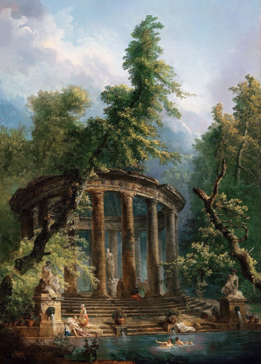 AcademiaAesthe1's tweet image. “The Bathing Pool” by Hubert Robert
