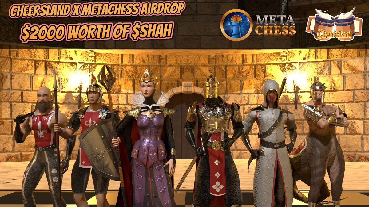 📣 We are celebrating our upcoming MetaChess IDO with an Airdrop!

CheersLand x MetaChess Airdrop officially started

🎁 Total $2000 worth of $SHAH
🎁 160 winners

Join the <a href="/real_metachess/">MetaChess</a> Airdrop at here: 👇

gleam.io/cC6Xz/cheersla…

#airdrop #giveaway #IDO #INO #metaverse
