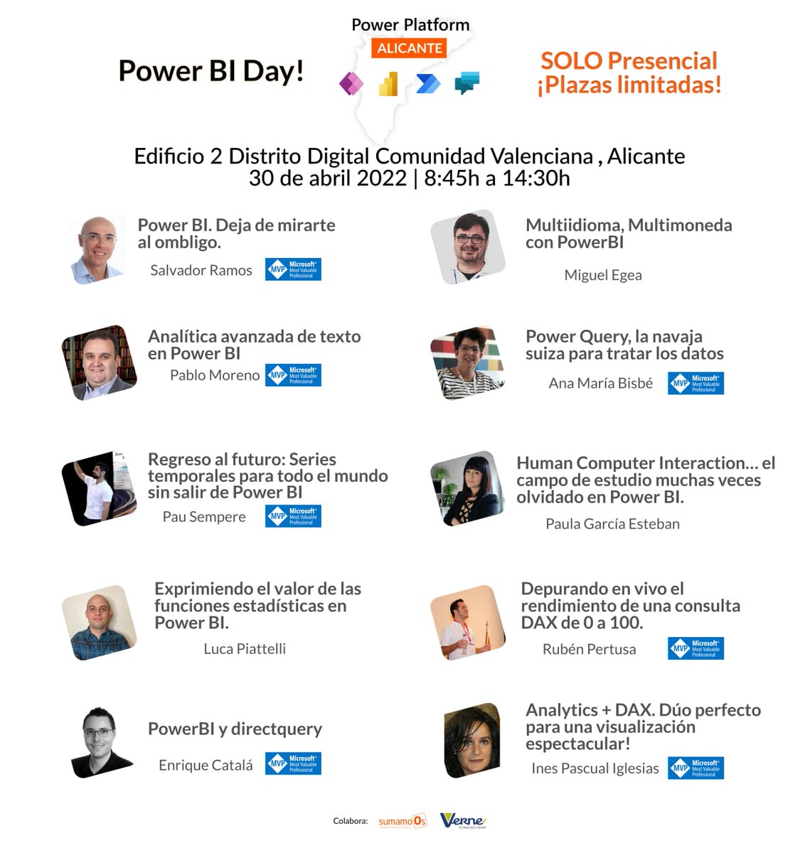 Paula_G_Esteban's tweet photo. ¡Booom! 💥 #PowerBIDay en #Alicante
👉 EVENTO PRESENCIAL Y PLAZAS LIMITADAS 👈
¿Y si confieso que me he puesto un poco nerviosa a ver mi foto entre tantos GRANDES? Sí, me he puesto nerviosa. ✌😅 Registro: https://t.co/lUlI6hLY08 https://t.co/6iFzg9OLmC