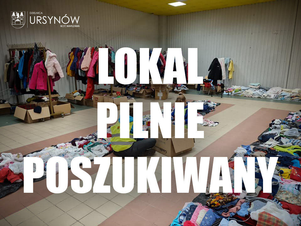 ursynowpl's tweet image. Pilnie poszukujemy miejsca na lokal z przeznaczeniem na magazyn odzieży dla uchodźców. Punkt przy ul. Dereniowej 8 będziemy mogli zajmować tylko do 30 kwietnia. Zwracamy się z próbą do wszystkich podmiotów mających w dyspozycji taki lokal o kontakt na adres: ukraina@ursynow.pl.