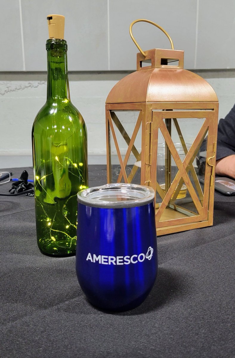 OregonCities's tweet photo. We ended the night with a winery reception at Echo Ridge Cellars. Thank you @Ameresco for sponsoring the event and providing our attendees with these cool tumblers. #LOCSpring2022 https://t.co/Uk0Yq95M5f