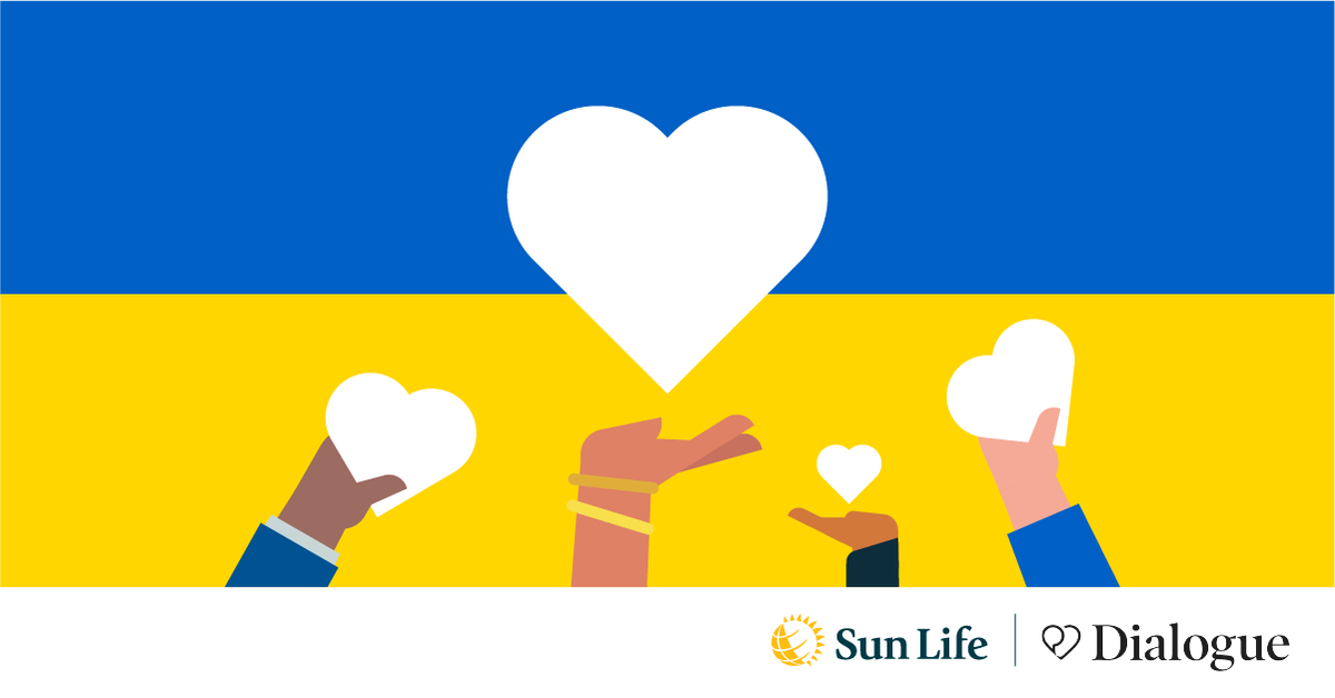 SunLifeCA's tweet photo. We’re donating $200,000 to @redcrosscanada and @UNHCRCanada to support Ukraine humanitarian and resettlement efforts. We’re partnering with @godialogue to offer free self-guided mental health support to anyone in need during these times. 
Learn more: https://t.co/DpOyIJ9CEJ https://t.co/kpIkjhva9H