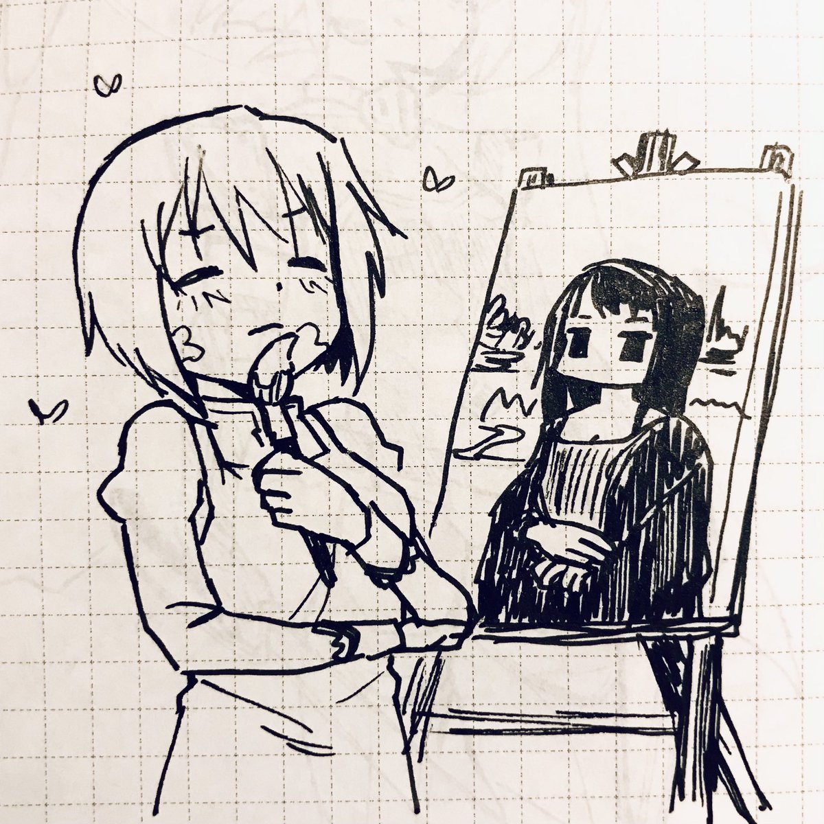 Sayaka painting her masterpiece~ 