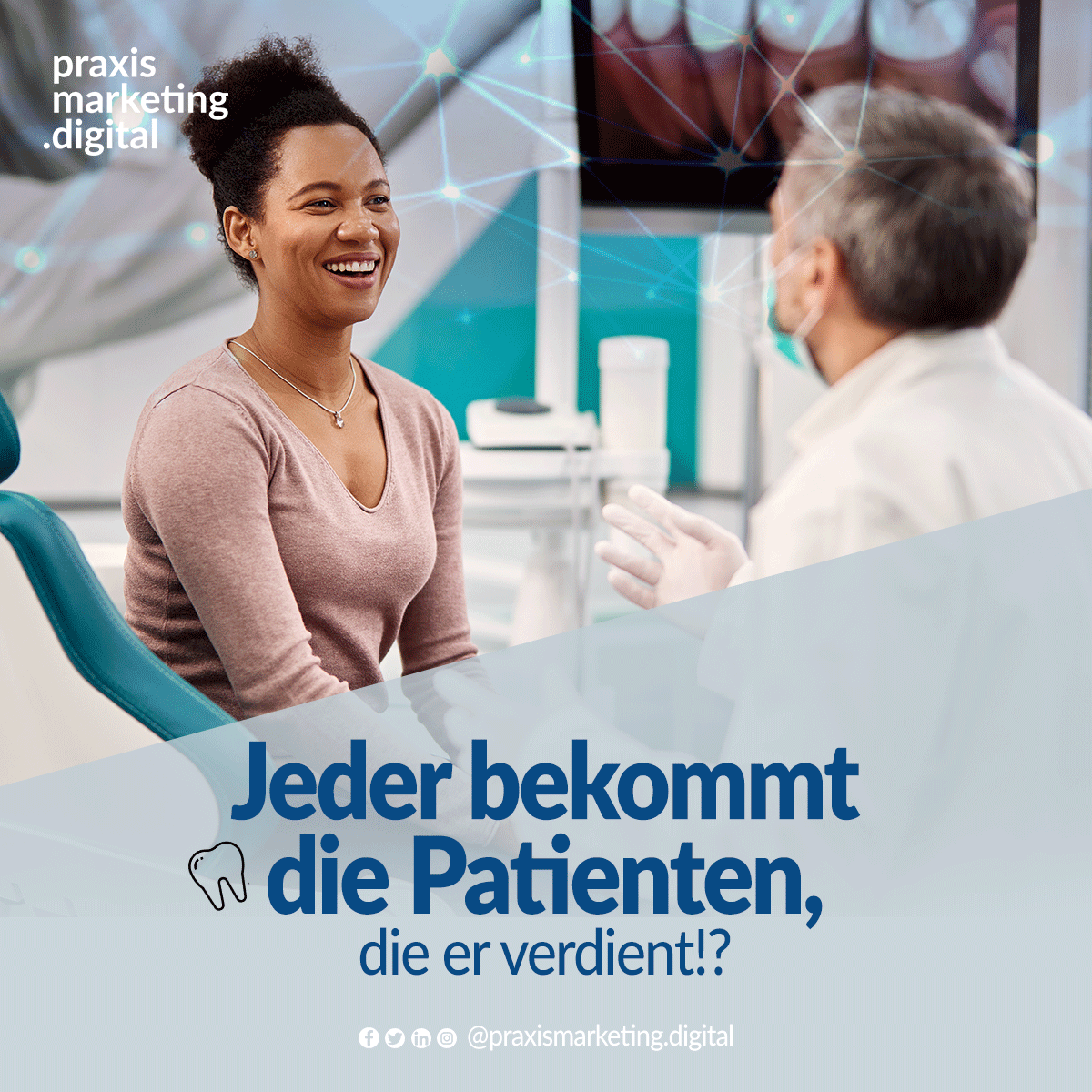 praxismdigital's tweet photo. Falsch! Jeder #Zahnarzt bekommt die Patienten, die er behandeln möchte - Sofern du die richtigen Methoden anwendest! ✔️
Kennst du bereits unsere #Akademie https://t.co/6DgLZUjTOB?
📖 Geballtes Wissen für deinen Praxis-Erfolg
📖 Grundlagen über Online Marketing speziell für Ärzte https://t.co/DfNFo8SR8r