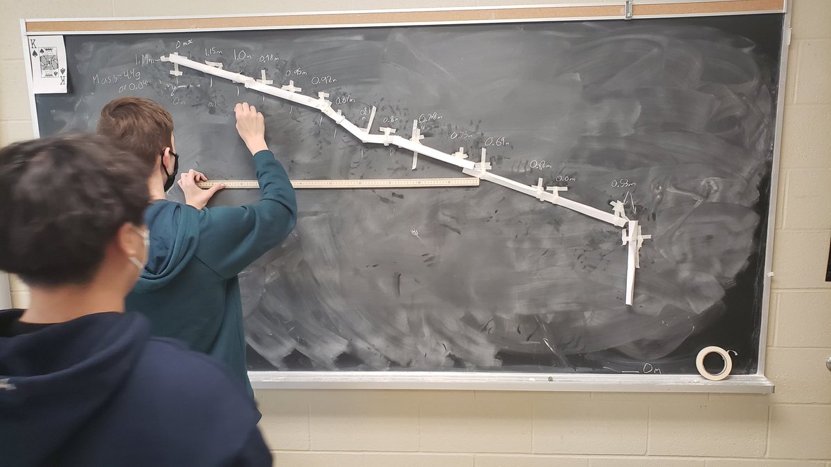Mr_Choja's tweet photo. Proving the conservation of mechanical energy today. Amazing to see student creativity when giving students the purpose/goal for the lab and letting them design the experiment. #iteachphysics https://t.co/TjwYmFVIP8
