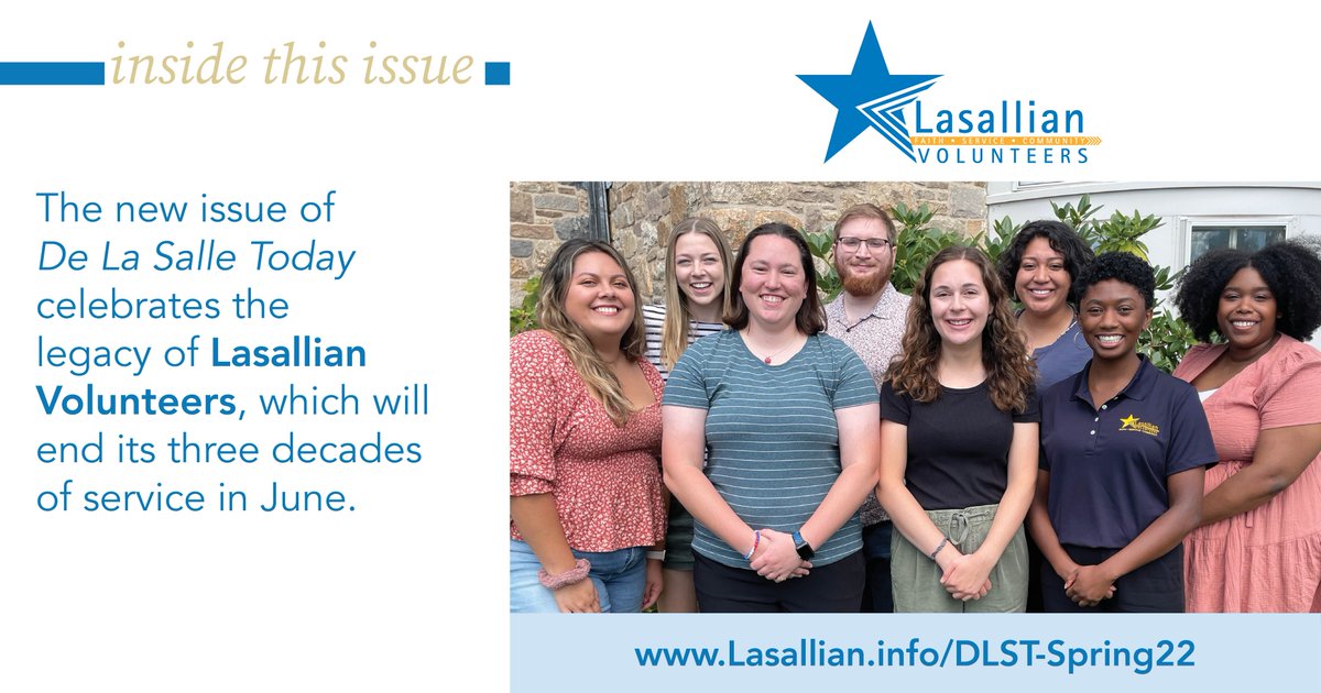 Lasallian RELAN (@lasallian_relan) on Twitter photo We celebrate the legacy of <a href="/LasallianVols/">Lasallian Volunteers</a> in the latest issue of De La Salle Today. The program will come to a close at the end of this service year. Read the story: bit.ly/DLST-LV Full issue here: lasallian.info/dlst-spring22/ #Lasallian We celebrate the legacy of <a href="/LasallianVols/">Lasallian Volunteers</a> in the latest issue of De La Salle Today. The program will come to a close at the end of this service year. Read the story: bit.ly/DLST-LV Full issue here: lasallian.info/dlst-spring22/ #Lasallian