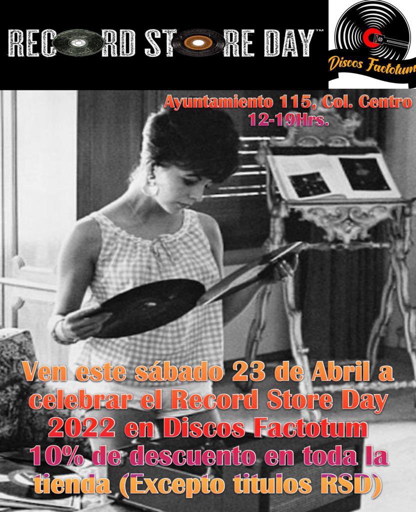 📍 Discos Factotum 
Este #RSD22 aprovecha 10% de descuento en toda la tienda (excepto lanzamientos RSD). 🔥