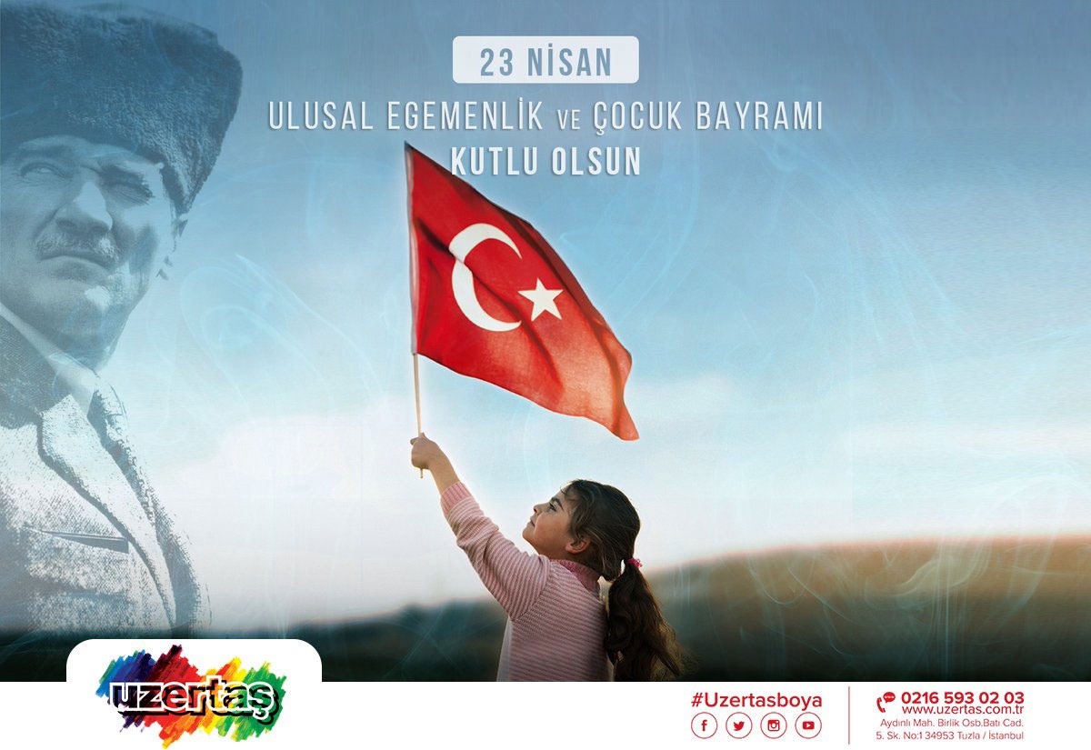 Mustafa Kemal Atatürk’ün geleceğin güvencesi çocuklara armağan ettiği 23 Nisan Ulusal Egemenlik ve Çocuk Bayramı’nın 102. yılı  kutlu olsun🇹🇷
#23Nisan #23NisanUlusalEgemenlikveCocukBayramı <a href="/BondexT/">BondexTürkiye</a> <a href="/UzertasM/">uzertaş_med</a> #uzertaş