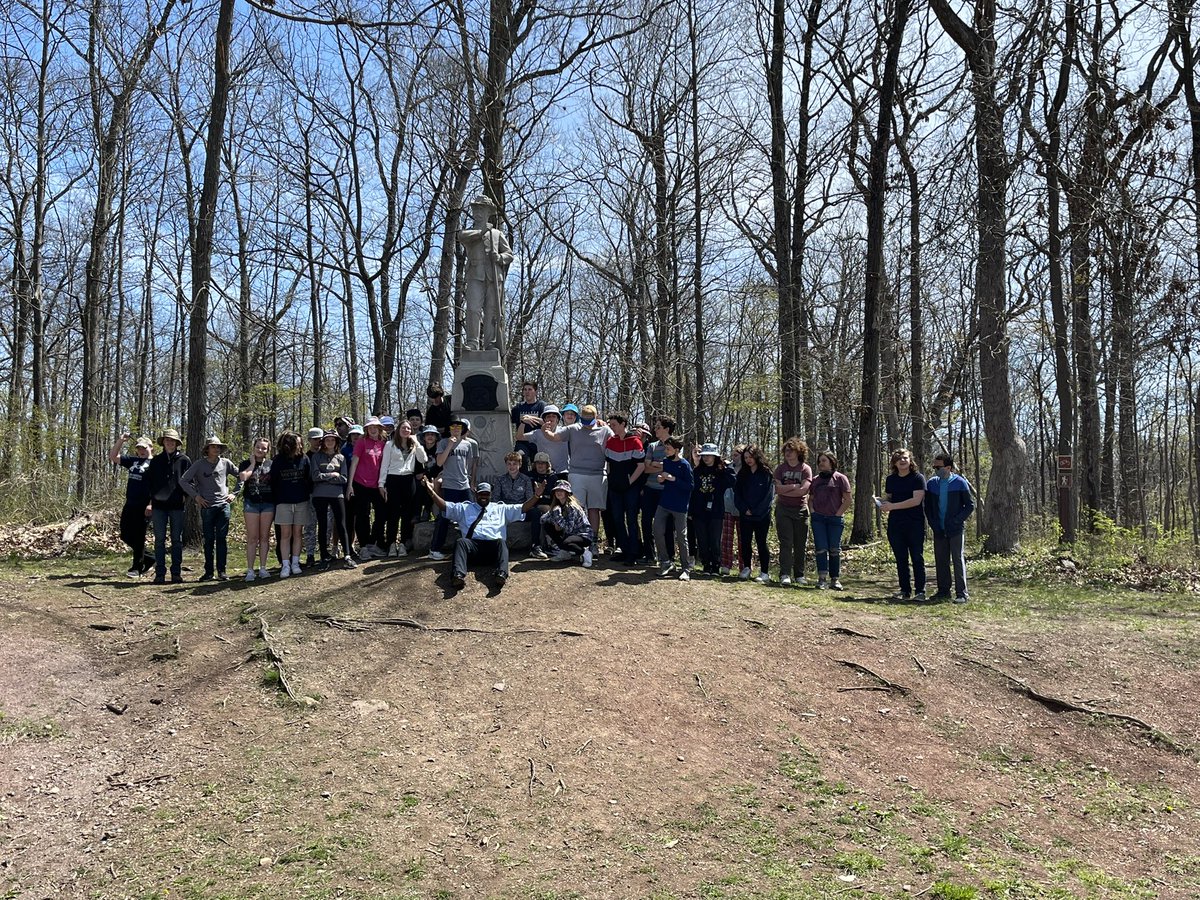 MrsMLombardo's tweet photo. Union vs Confederate line re-enactment at Seminary ridge and the Michigan (Iron) Brigade monument. #BMS2022DC https://t.co/Cr6950jqkW