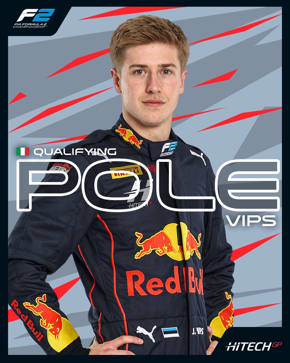 Formula2's tweet image. JURI VIPSSSSSS IS ON POLE POSITION‼️

His first in Formula 2 🙌 He took P1 ahead of Iwasa (P2) and Doohan (P3) 👏

#ImolaGP #F2
