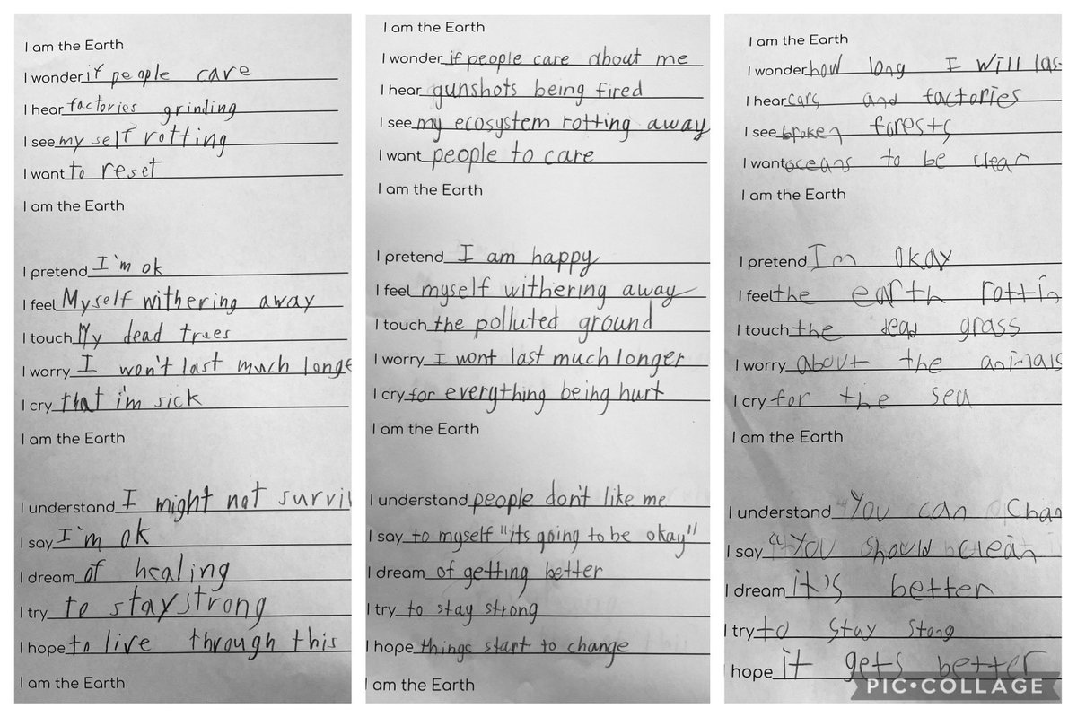 Powerful perspectives from these kiddos. Appreciating and reflecting on our beautiful planet a little extra today 🌎🌱