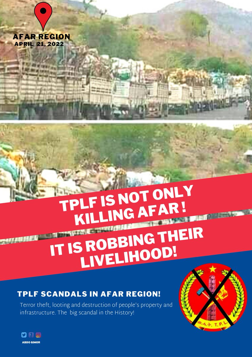 abdogimor's tweet photo. LOOK Once again, the #TPLF destroyed and looted #Afar and used aid trucks to transport the items. @UN when will you hold the #TPLf accountable?
#WithdrawFromAfar @BilleneSeyoum #BreakTheSilence https://t.co/5dNpplVkrt