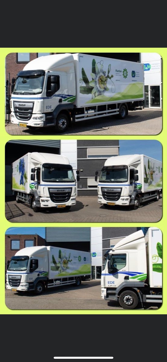 We hebben weer een vrachtwagen toegevoegd aan de vloot van ruim 40 wagens. Deze 2 zijn voorzien van mooie frisse bloemen om onze fijne samenwerking met Plantion nog beter te laten zien.