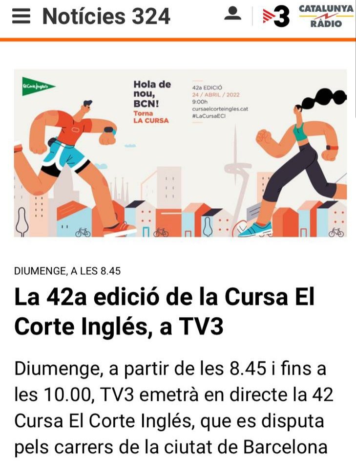 CAManresa's tweet photo. Diumenge podreu seguir les evolucions de @txell921 per @tv3cat en la @LaCursaECI , a partir de les 8,45h.
#atletisme #manresa #avinent https://t.co/BkyLPBaOvY