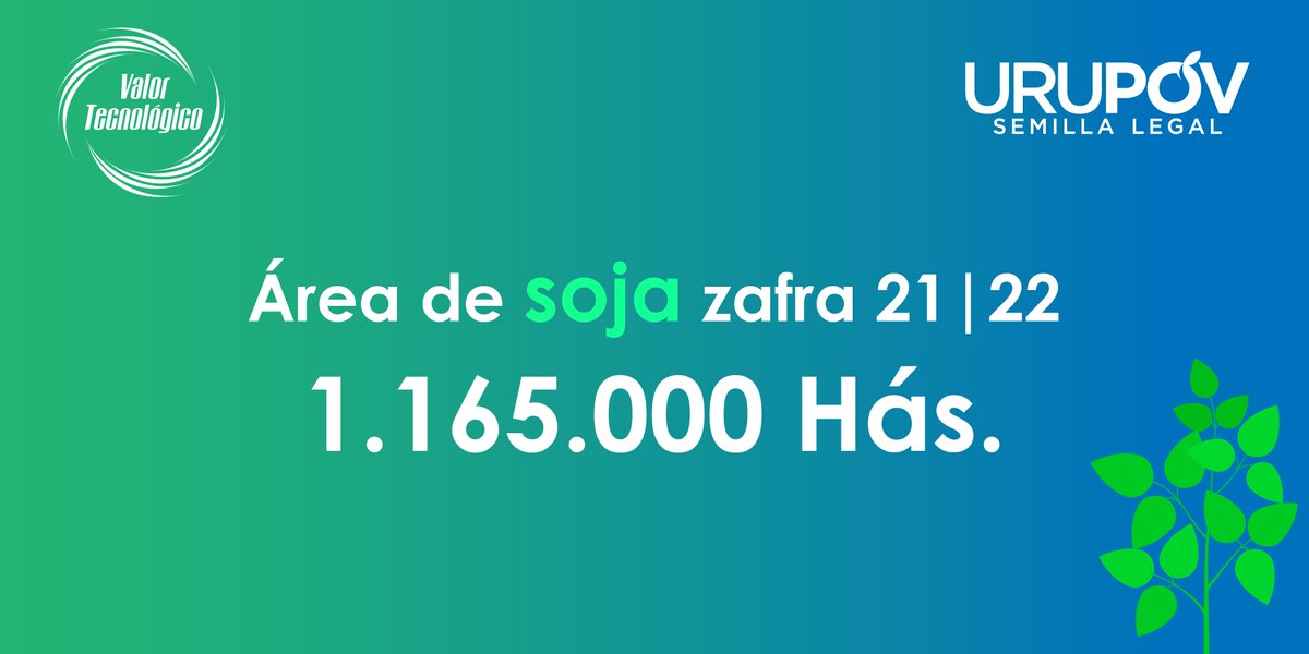 👉#URUdato: Área sembrada de SOJA en Uruguay zafra 21|22. Resultados derivados de la teledetección del cultivo de soja por imágenes satelitales. 
Fuente: URUPOV 🇺🇾🌱
#URUPOV #SemillaLegal #Soja #Uruguay