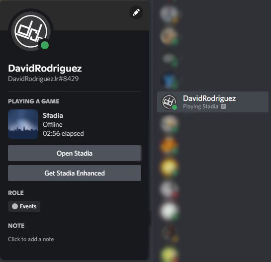 DaveRodriguezjr's tweet photo. Anyone using #StadiaEnhanced with Discord Rich Presence having this issue? Games show as offline and even the photo preview is just the background of the game. I was playing Dawn of Monsters at the time but happens with all the games I try. 
#stadia https://t.co/hyB5p6tjgN