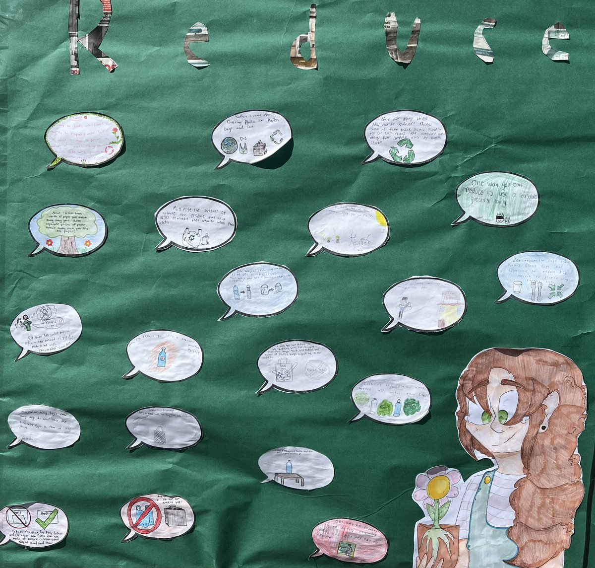 DrPhilipSwartz's tweet photo. Reduce, Reuse, Recycle. Happy Earth Day. 8th grade made this banner. Special thanks to Student Leadership. #omsd #vineyardstem #stem #steam #earthday #middleschoolgoals #proudteacher #8thgraderocks https://t.co/HQoIv1k15g