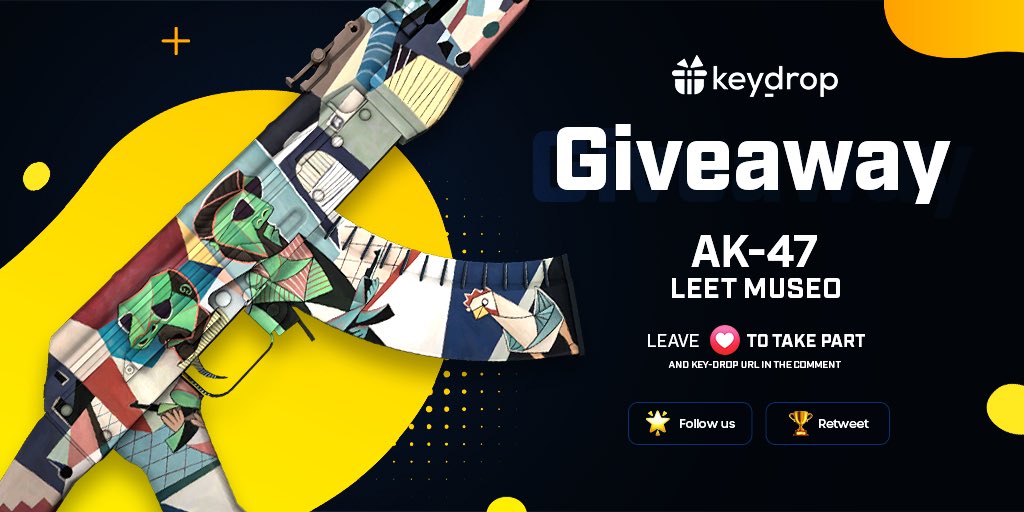 keydropcom's tweet photo. Giveaway on AK-47 | Leet Museo 🎁

👊 Just leave ❤️ under the post! 
🌟 Follow us!
🏆 Retweet!
 
⏰ Wait 24 hours!

#freeskins #csgoskinsgiveaway #csgoskinsfree #giveaway #airdrop #csgocases #csgocase #csgoesport #skins #csgoskins #keydrop #keydropcom #csgo https://t.co/OwZ31awnMQ