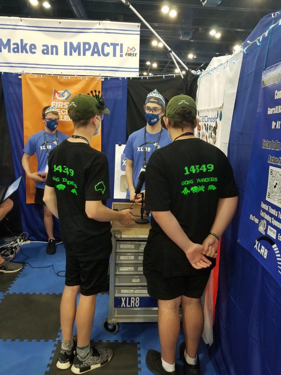We are talking to teams at our pit for our podcast! Stop by and tell us about your teams! <a href="/FIRSTweets/">FIRST</a> <a href="/FTCTeams/">FIRST Tech Challenge</a>