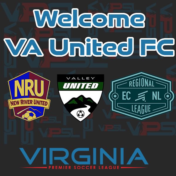 BREAKING NEWS!! 

🚨VPSL ECNL-RL VA adds Virginia United FC (New River United &amp; Valley United) as a New Member 🚨

ECNL Regional League – Virginia welcomes Virginia United FC (New River United &amp; Valley United)

#VirginiaUnited #ecnlRL #vpsl #letsgo