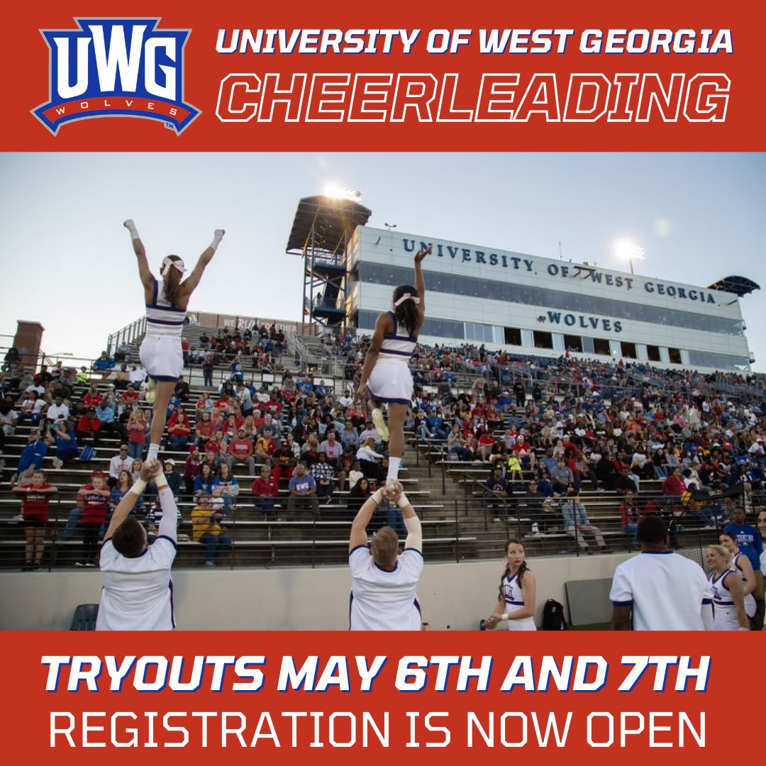 Registration for tryouts is now open! Head to the link in our bio to register. We can’t wait to meet all of our #FutureWolves! Have any questions? Please email nwiltsie@westga.edu! 🐺💙❤️