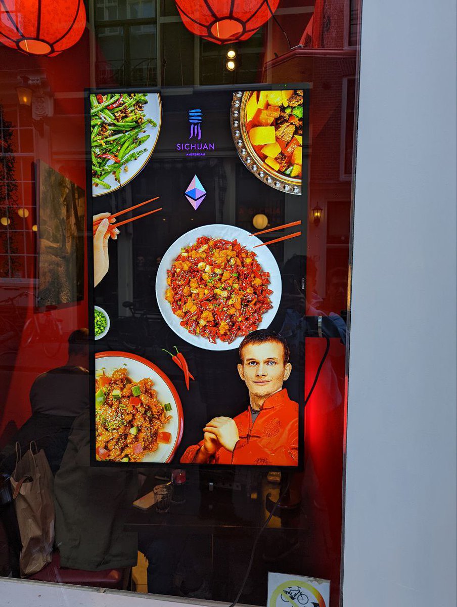 0xminion's tweet photo. What is this, is @VitalikButerin opening a Sichuan restaurant at Amsterdam? @EFDevconnect @ETHGlobal https://t.co/kZMlbkUv1Z