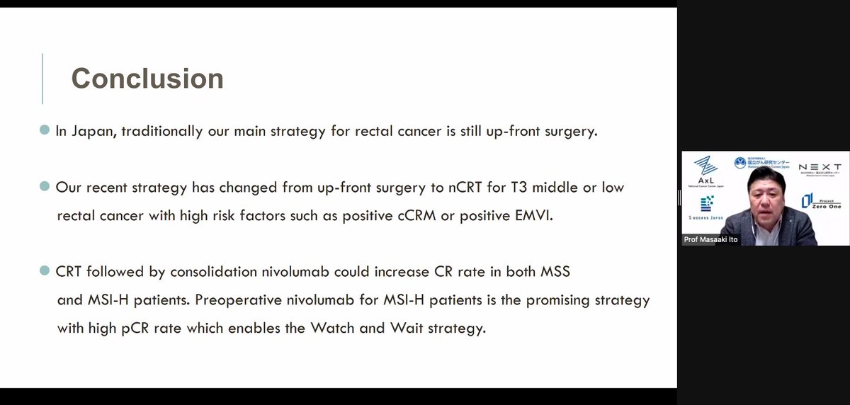 Excellent webinar from @ircardfrance on colorectal surgery (west vs east). The japanese point of view is very interesting➕I still remain as a good oncologist advocating TNT for most rectal tumors. Congrats for the presentation 🔝 @smoralesconde 🙌for invite me @armando_melani