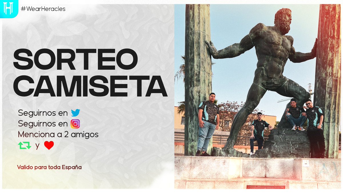 Qué mejor forma después de terminar del evento de #WakeUpCeuta que con un sorteo 😏

Requisitos del sorteo:

1⃣ Seguirnos en Twitter e Instagram
2⃣🔁 y ❤️ a este tweet
3⃣ Menciona a 2 amigos

Finaliza el día 07/05 ‼️
Válido para toda España ✅

#WearHeracles