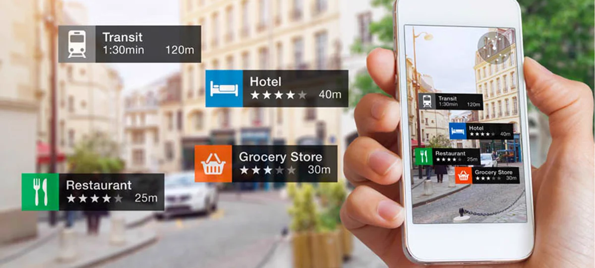 A depiction of typical visual-focused augmented reality apps.