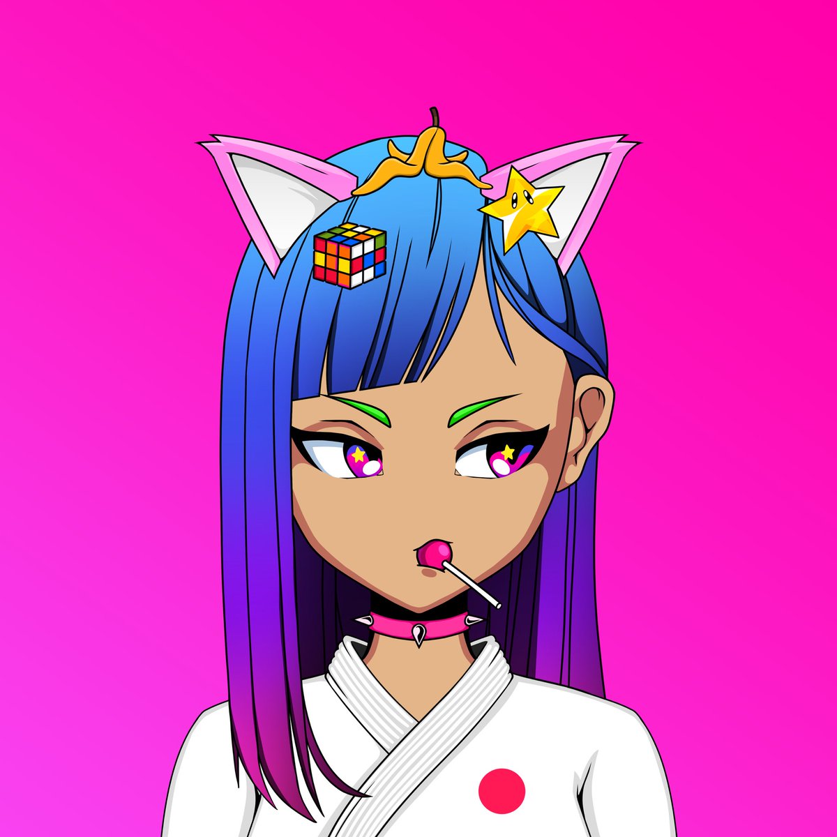 Chmielovski's tweet image. #miniwin my art contest submission just got me @The_Lunartics WL, yay! Handpicked by J.Preite, artist behind Simpsons/FamilyGuy. I mean my inspiration was pretty clear - most undervalued #nft project right now @minisupersnft by @Colorsuper