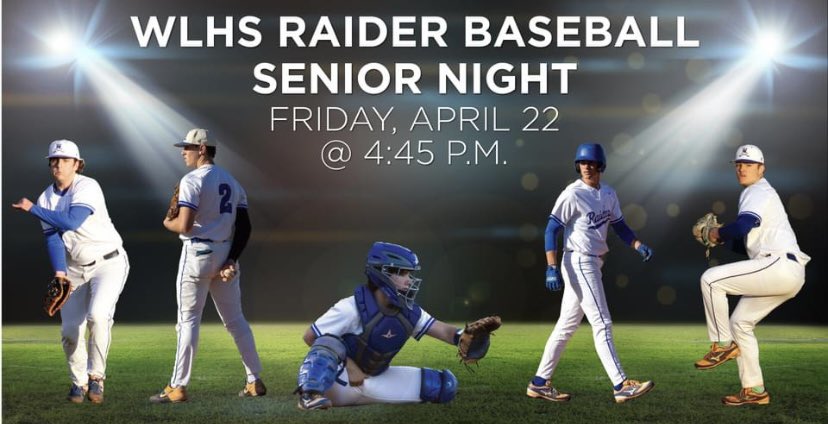 🔵Senior Night⚪️ for baseball tonight‼️ 
Come out and support these guys in their final regular season home game🔥  
⏰4:45, game at 5:30