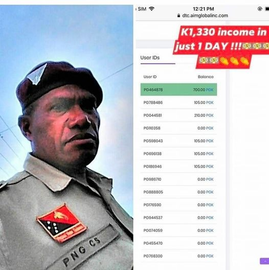 MagtilayCoach's tweet photo. Huge Congratulations to Maclean Samar my powerful leader from Madang LAE Papua New Guinea 🇵🇬🇵🇬🇵🇬🇵🇬🇵🇬!!!!!!! 
For earning whopping amount of K1,330 or P19,950 pesos  in just ONE DAY !!!!🤩💵💥
He is just doing the business AIM GLOBAL partime since he is  a JAIL OFFICER IN PNG .👮 https://t.co/3Zd75xNQFS