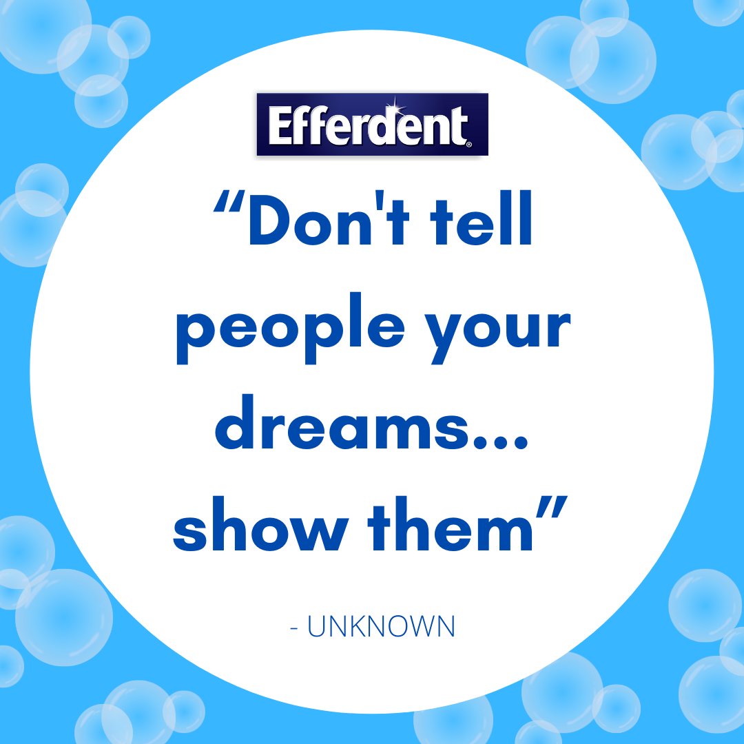 Efferdent's tweet photo. What’s your dream? 💭
#UseAsDirected #positiveoutlook #positivity #efferdent #inspooftheday #carolburnett #lifequotes #qotd #quotestoliveby https://t.co/rdTx09cjf2